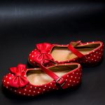 Leather female children shoes